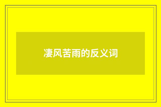 凄风苦雨的反义词