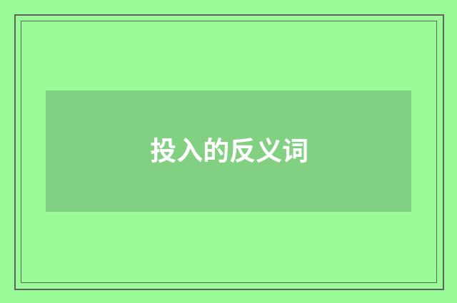 投入的反义词
