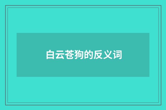 白云苍狗的反义词