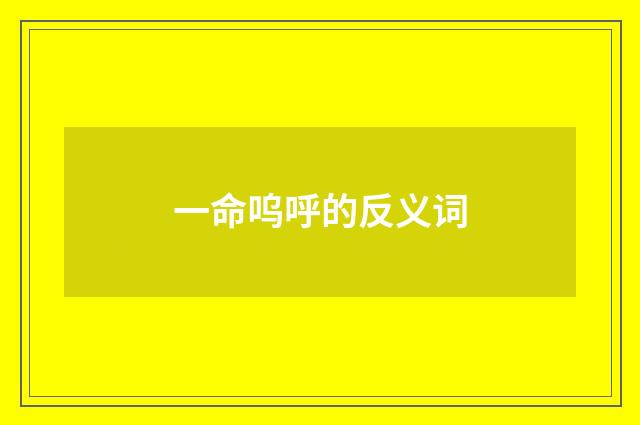 一命呜呼的反义词