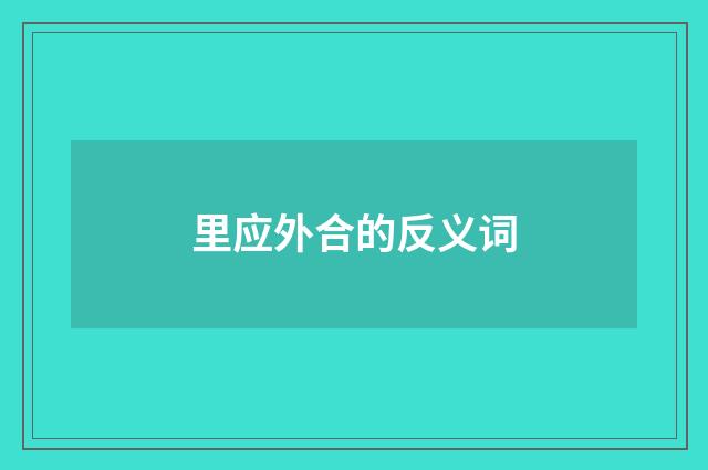 里应外合的反义词