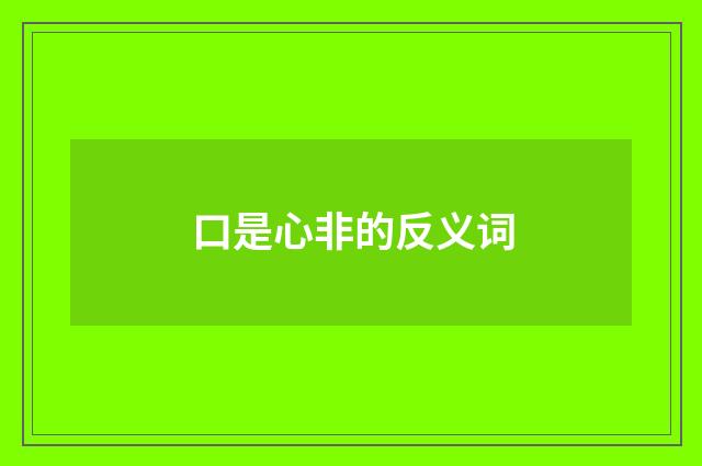 口是心非的反义词
