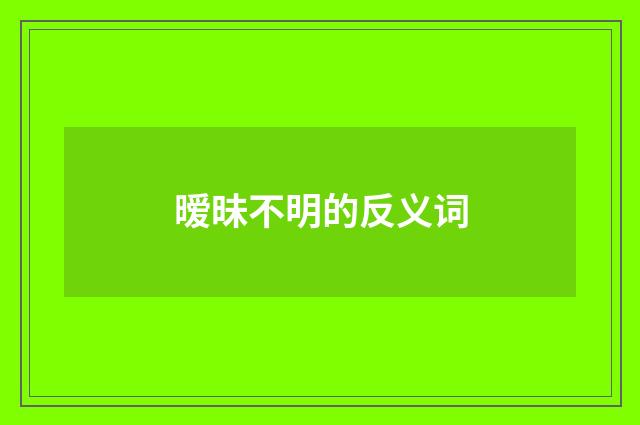 暧昧不明的反义词