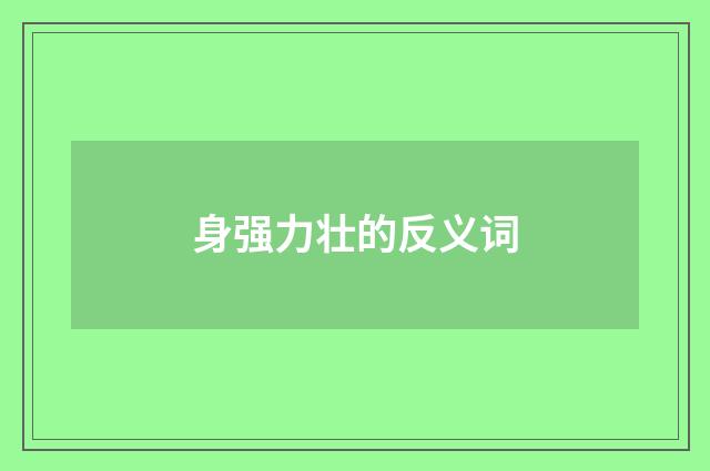身强力壮的反义词