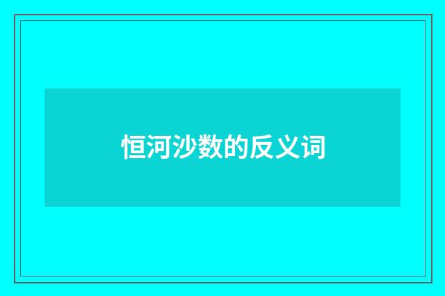 恒河沙数的反义词