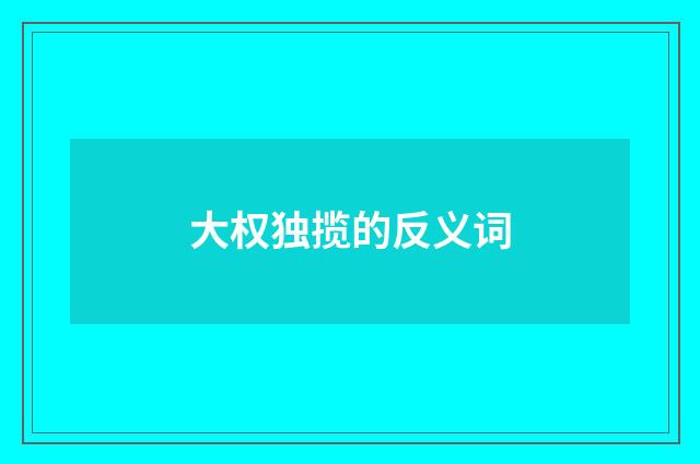大权独揽的反义词