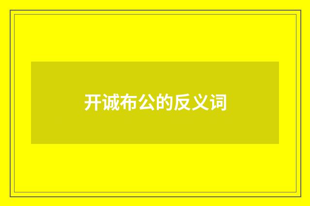 开诚布公的反义词