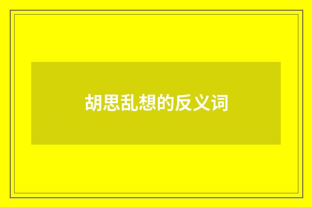 胡思乱想的反义词