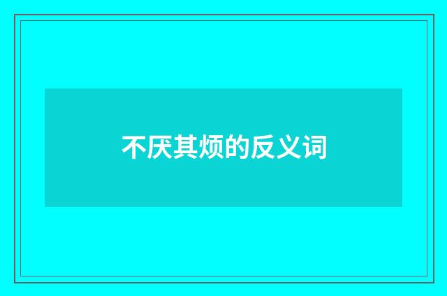 不厌其烦的反义词