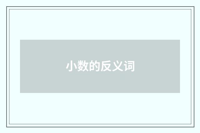 小数的反义词