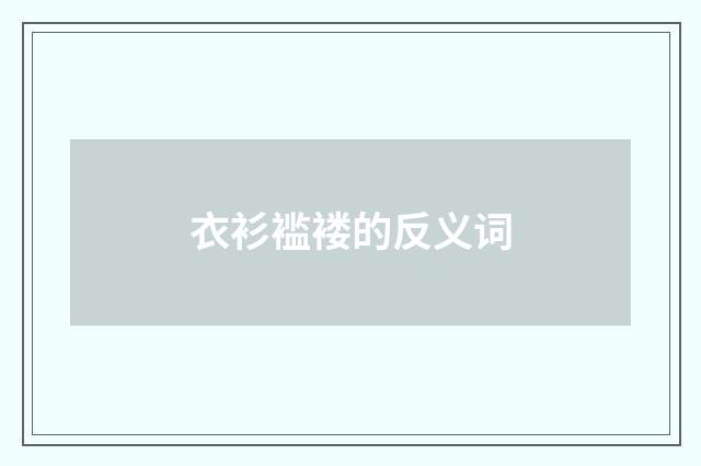 衣衫褴褛的反义词