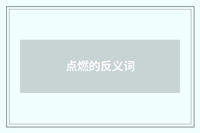 点燃的反义词