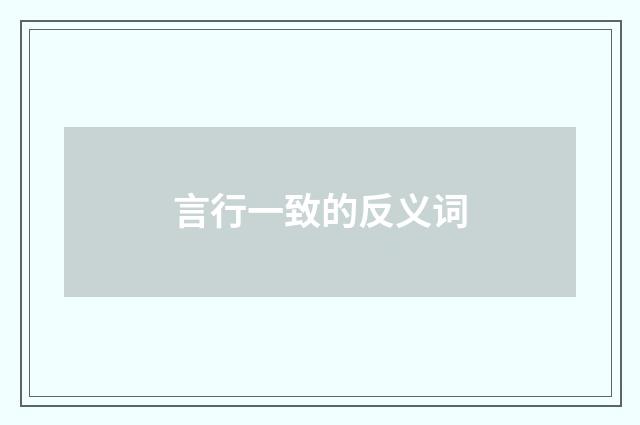 言行一致的反义词