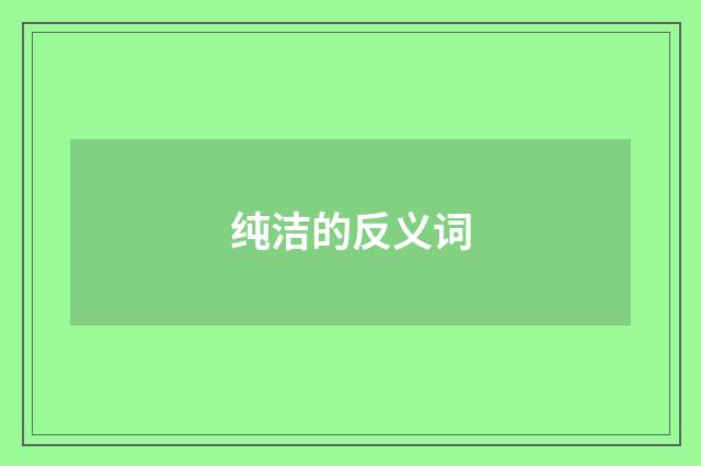 纯洁的反义词