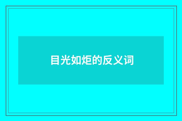 目光如炬的反义词