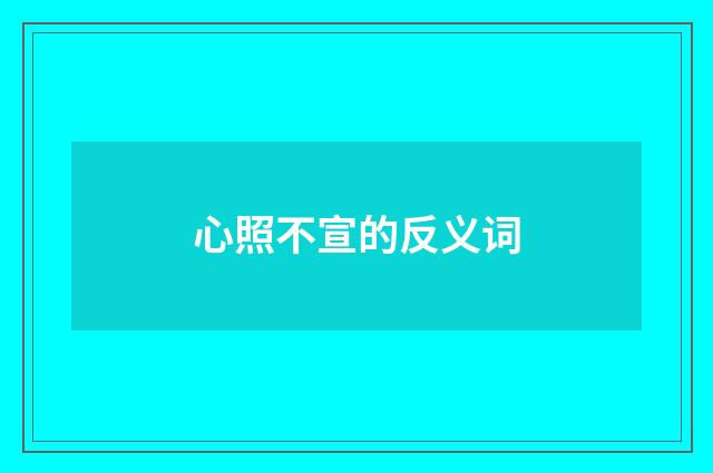 心照不宣的反义词