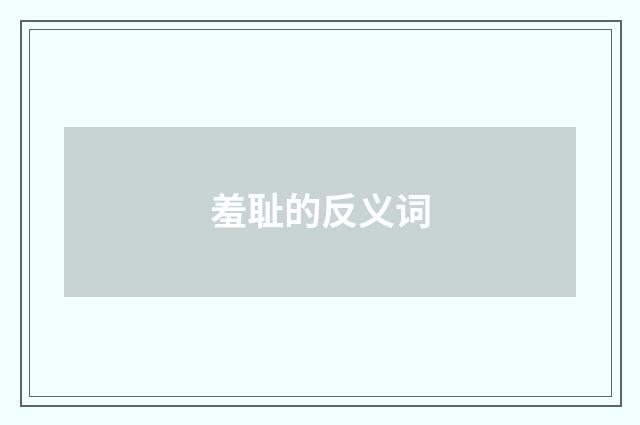 羞耻的反义词