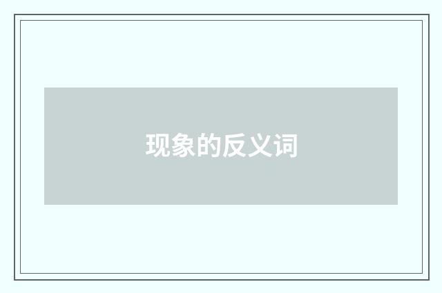 现象的反义词