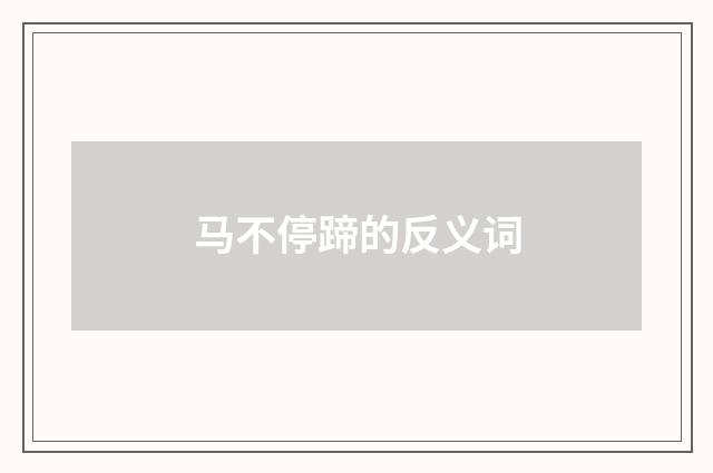 马不停蹄的反义词