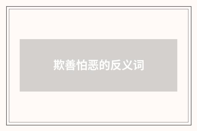 欺善怕恶的反义词