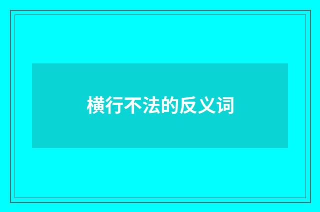 横行不法的反义词