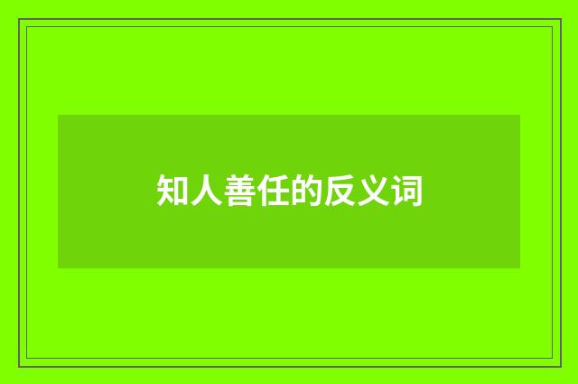 知人善任的反义词