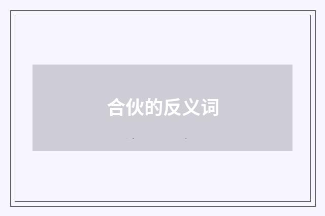 合伙的反义词