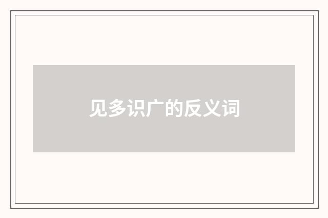 见多识广的反义词