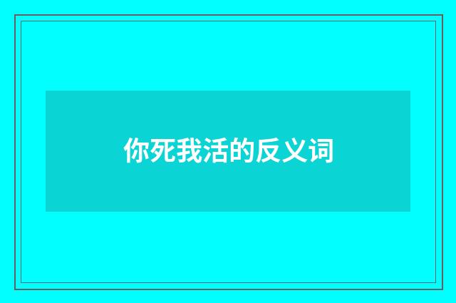 你死我活的反义词