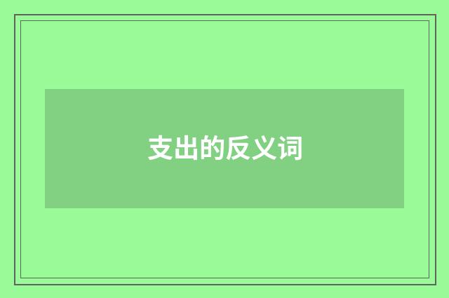 支出的反义词