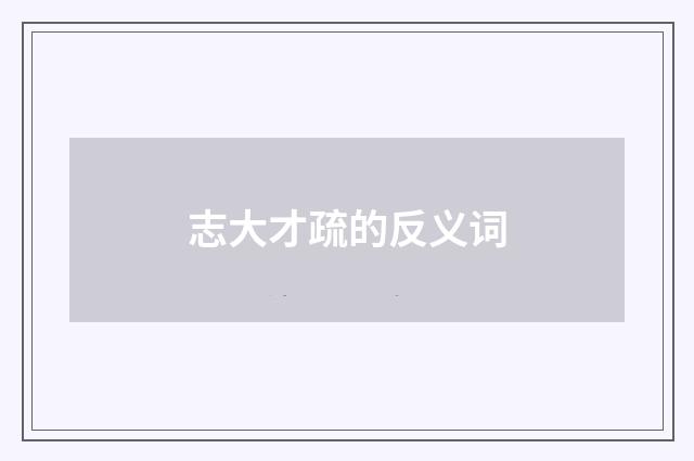 志大才疏的反义词
