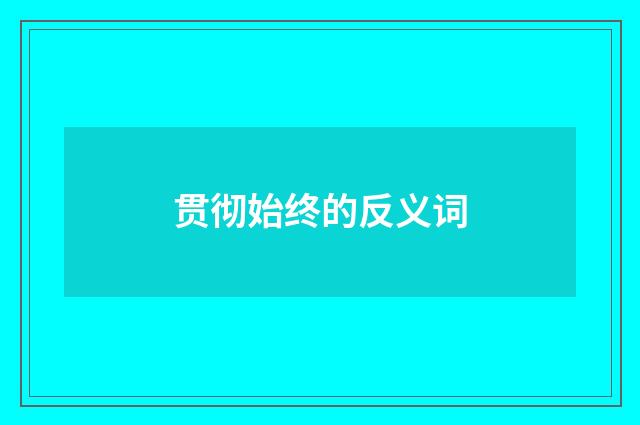 贯彻始终的反义词