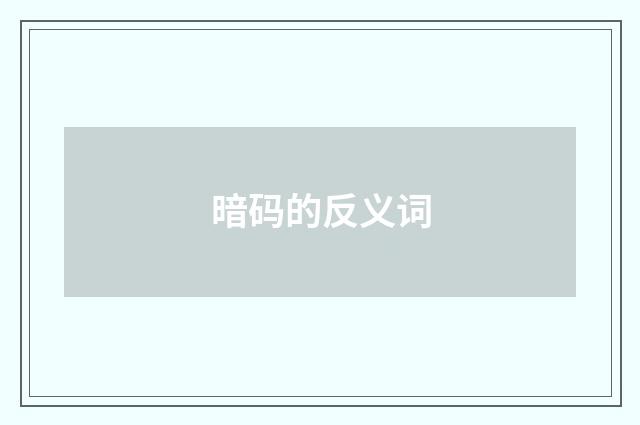 暗码的反义词