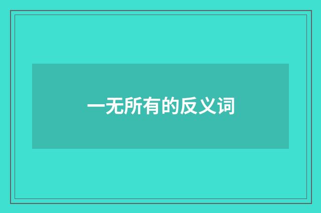 一无所有的反义词