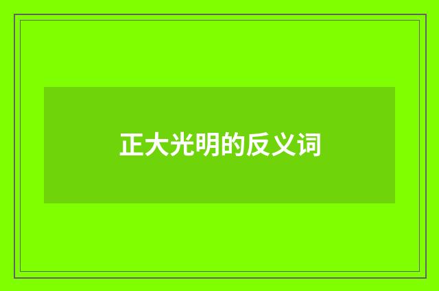 正大光明的反义词