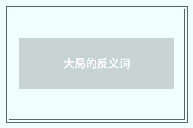 大局的反义词