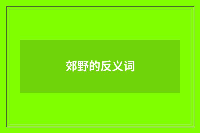 郊野的反义词