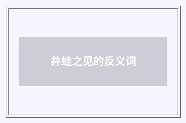井蛙之见的反义词