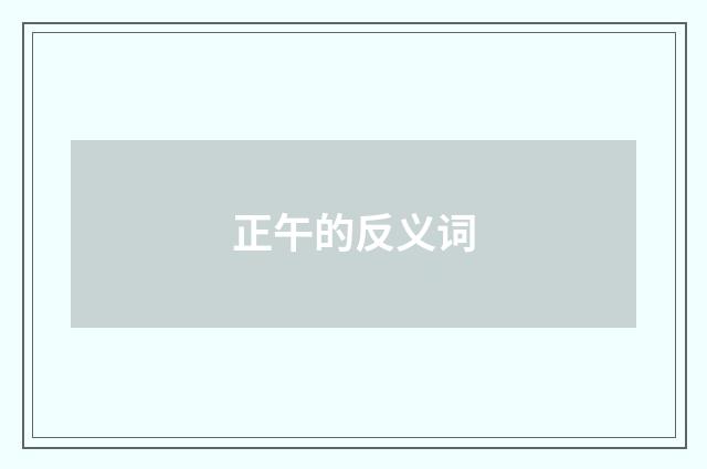 正午的反义词