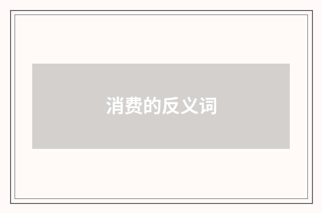 消费的反义词