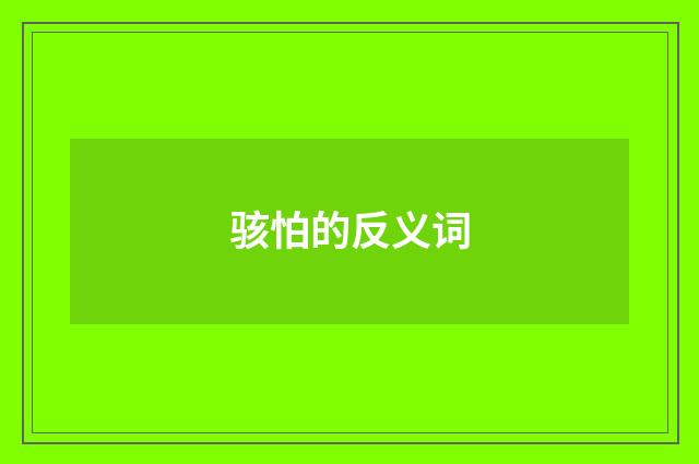 骇怕的反义词