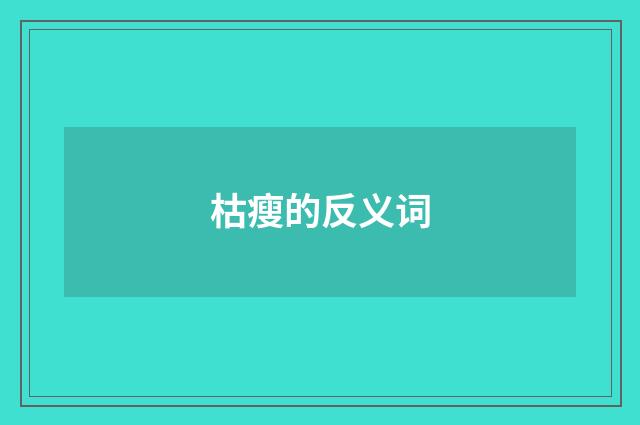 枯瘦的反义词