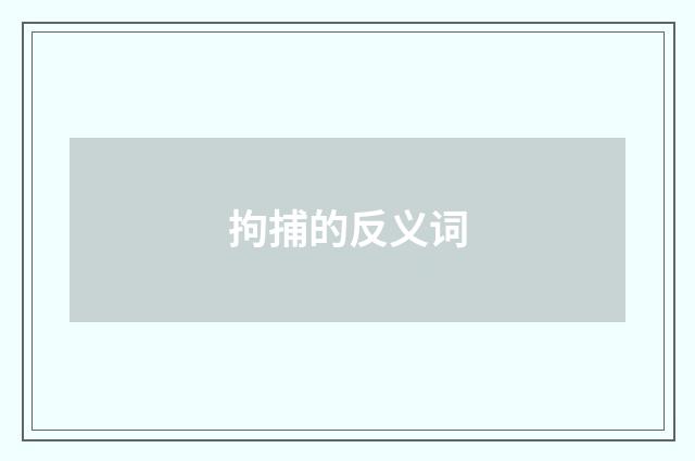 拘捕的反义词