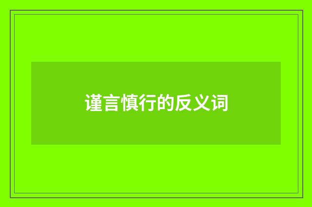 谨言慎行的反义词