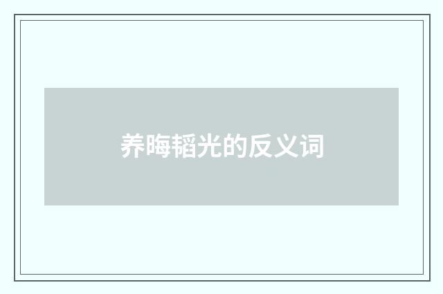 养晦韬光的反义词
