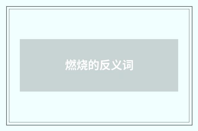 燃烧的反义词