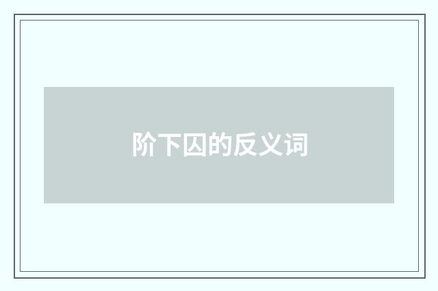 阶下囚的反义词