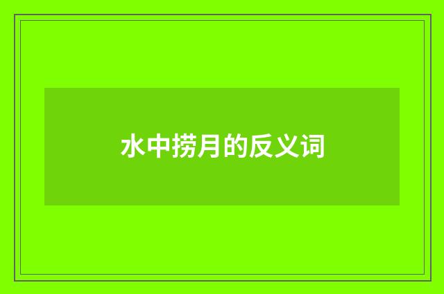水中捞月的反义词