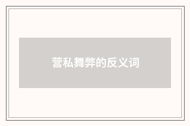 营私舞弊的反义词