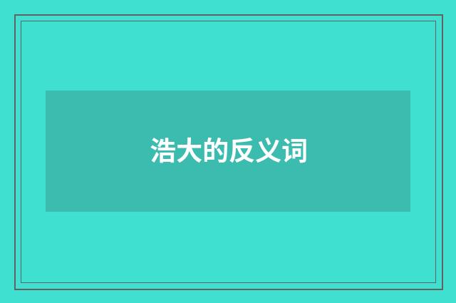 浩大的反义词